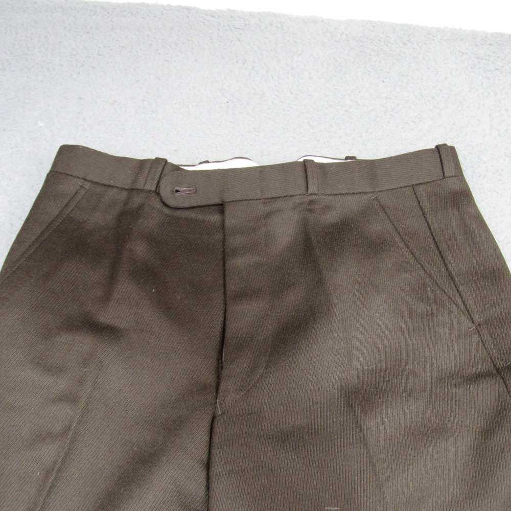 Tattersall Ltd Torino Mens Brown Wool Dress Pants Slacks Flat Front 31x27.5 - Picture 2 of 7